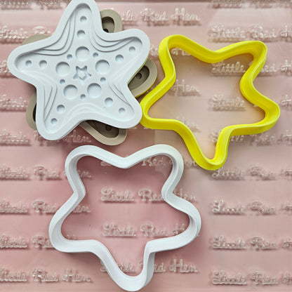 Decorative Starfish Fondant and Buttercream Stamp and Cutter Set