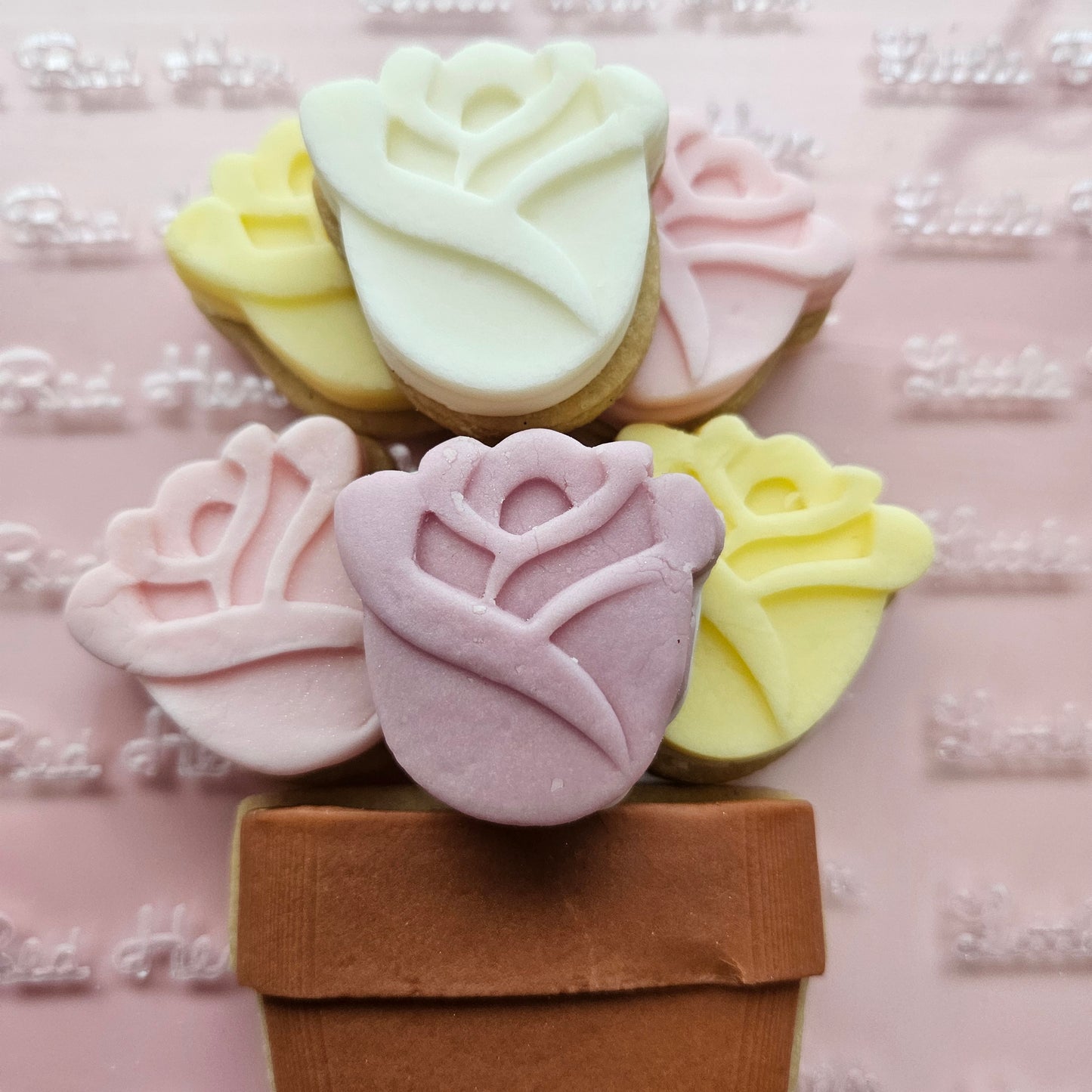Roses Blossom Bloom Buttercream Fondant Stamp and Cookie Cutter Set
