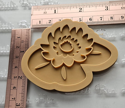 Water Lily  Blossom Bloom Buttercream Fondant Stamp and Cookie Cutter Set