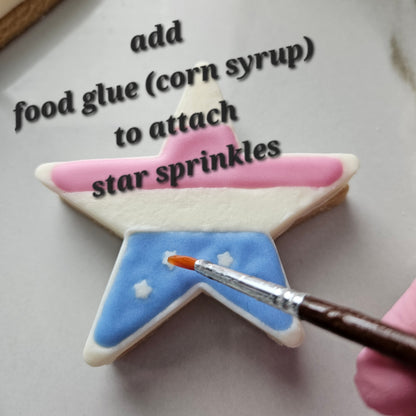 Americana Star with Stripes READY TO FLOOD Buttercream Fondant Stamp and Cookie Cutter Set