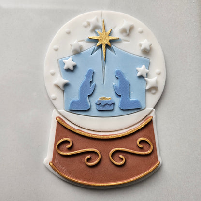 Christmas Tree Snow Globe Fondant and Buttercream Stamp and Cutter Set