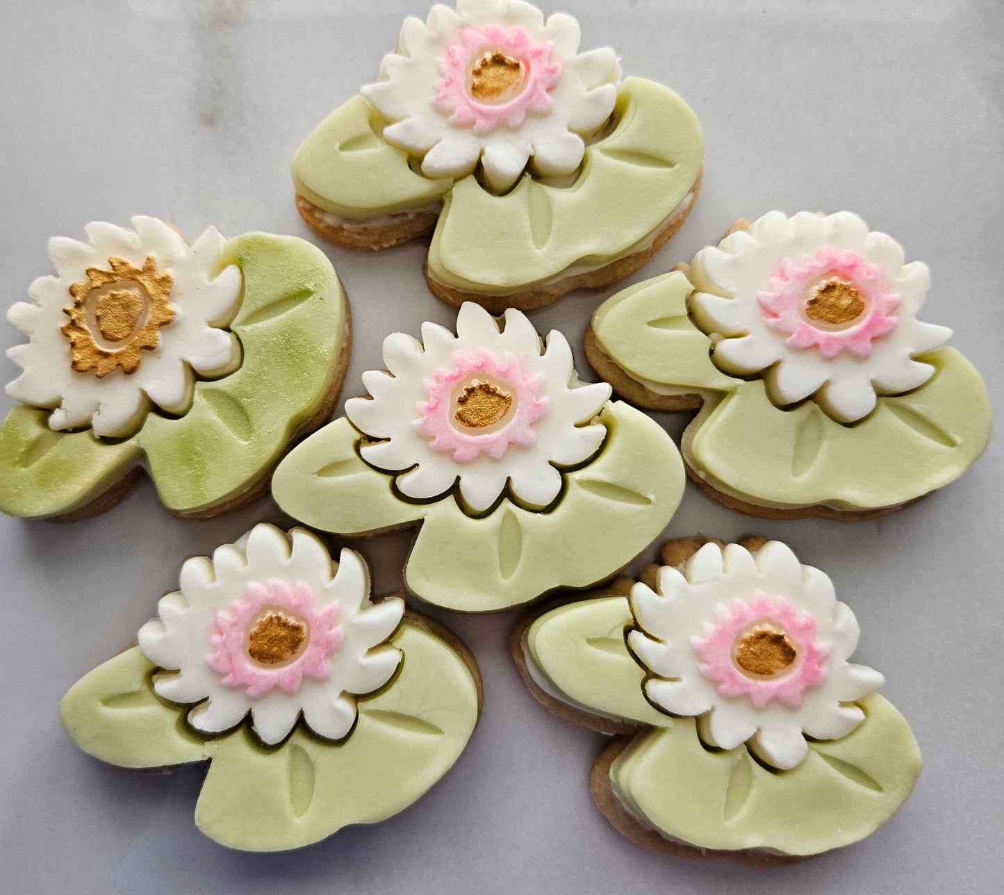 Water Lily  Blossom Bloom Buttercream Fondant Stamp and Cookie Cutter Set