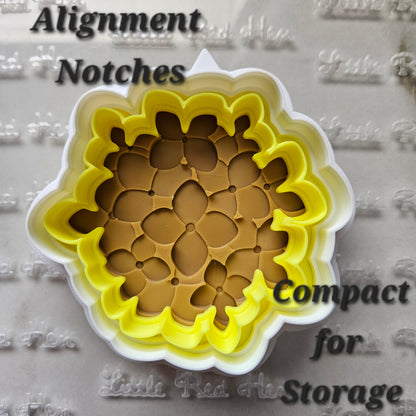 Hydrangea Blossom Bloom Buttercream Fondant Stamp and Cookie Cutter Set