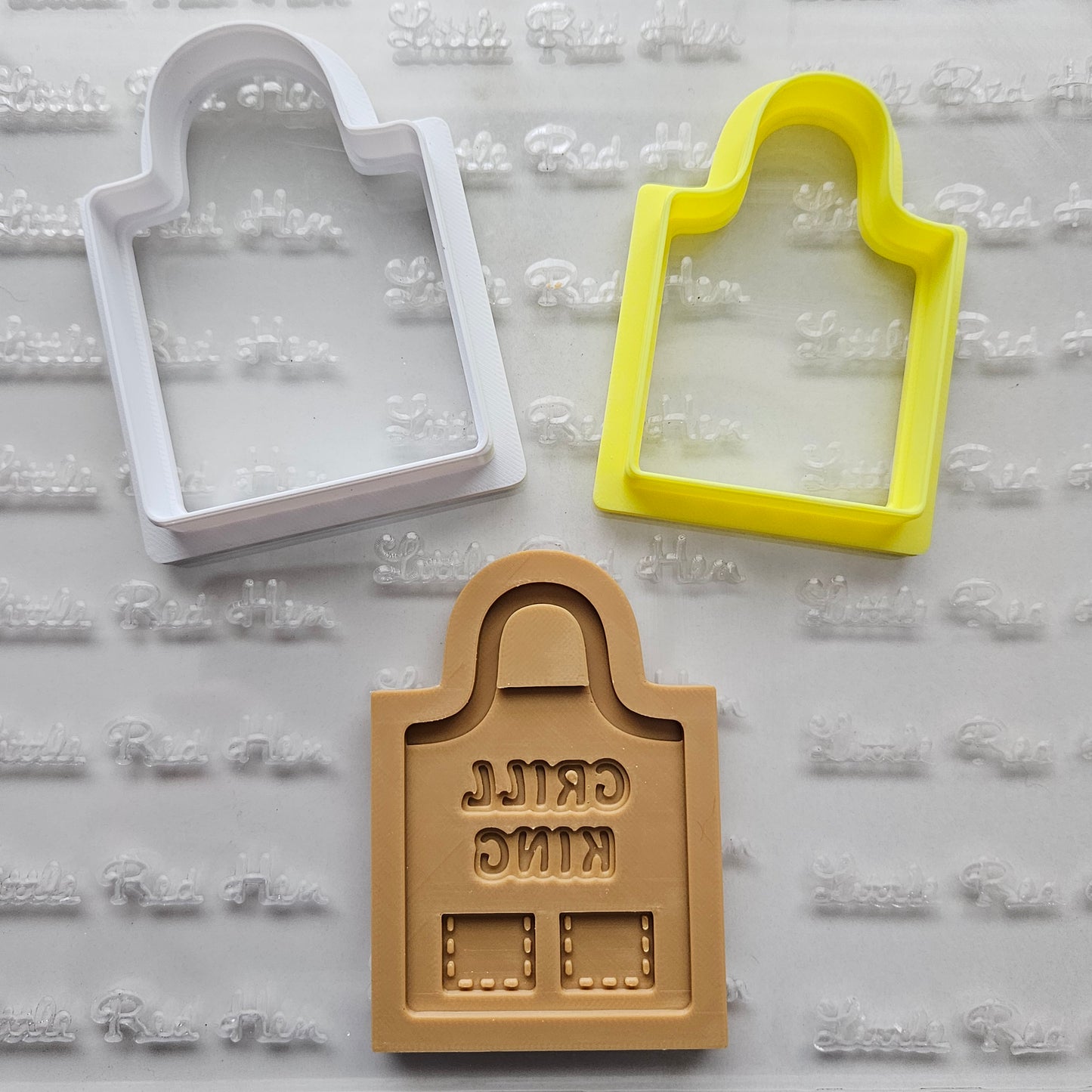 Grill Apron Father's Day Buttercream Fondant Stamp and Cookie Cutter Set