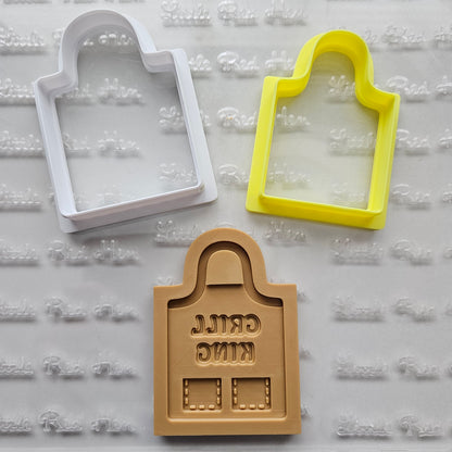 Grill Apron Father's Day Buttercream Fondant Stamp and Cookie Cutter Set