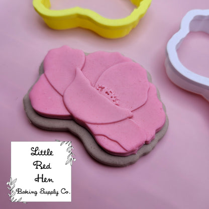 Poppy Flower Fondant Stamp and Cutter Set -- August Birth Flower