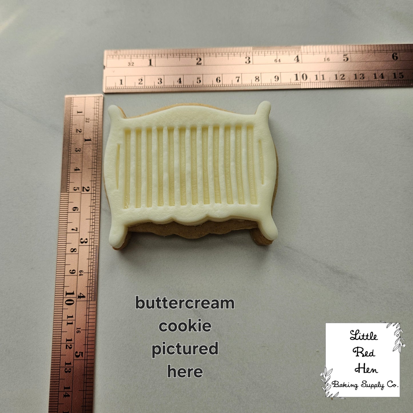 Baby Crib Cot with Mini Bow Fondant and Buttercream Stamp and Cutter Set