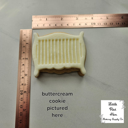 Baby Crib Cot with Mini Bow Fondant and Buttercream Stamp and Cutter Set