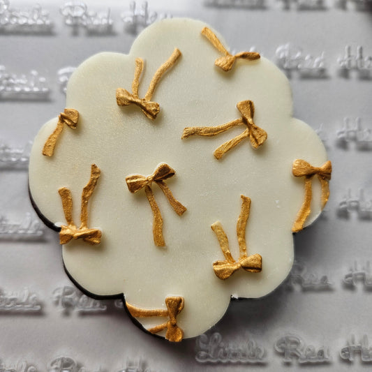 Ribbon Bow Fondant and Buttercream Stamp Plate and Cutter Set