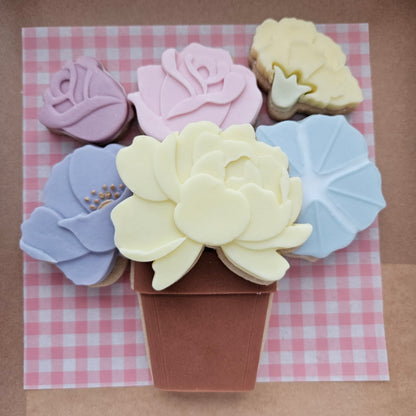 Carnation Blossom Bloom Buttercream Fondant Stamp and Cookie Cutter Set