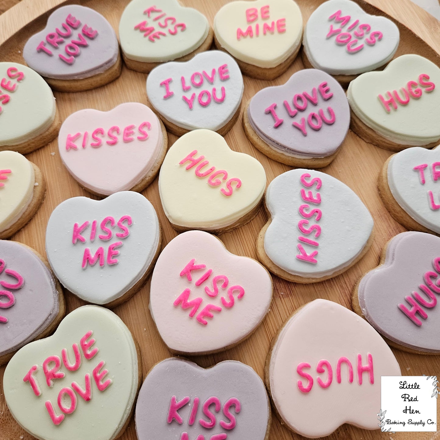 Conversation Hearts Valentine Fondant and Buttercream Stamp and Cutter Set