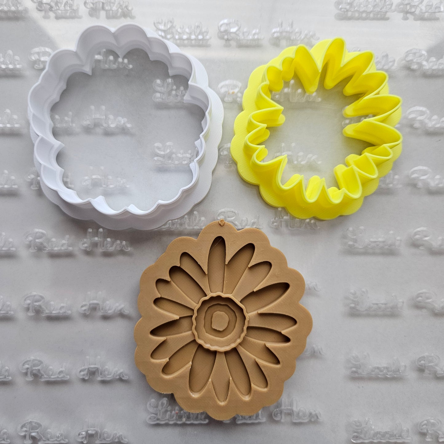 Daisy Blossom Bloom Buttercream Fondant Stamp and Cookie Cutter Set
