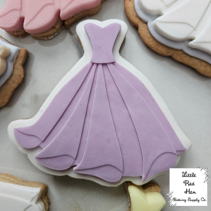 Fairy Tale Dress Fondant Stamp and Cutter Set -- Wedding Collection
