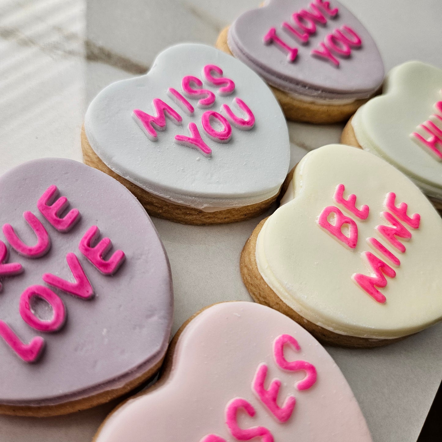 Conversation Hearts Valentine Fondant and Buttercream Stamp and Cutter Set