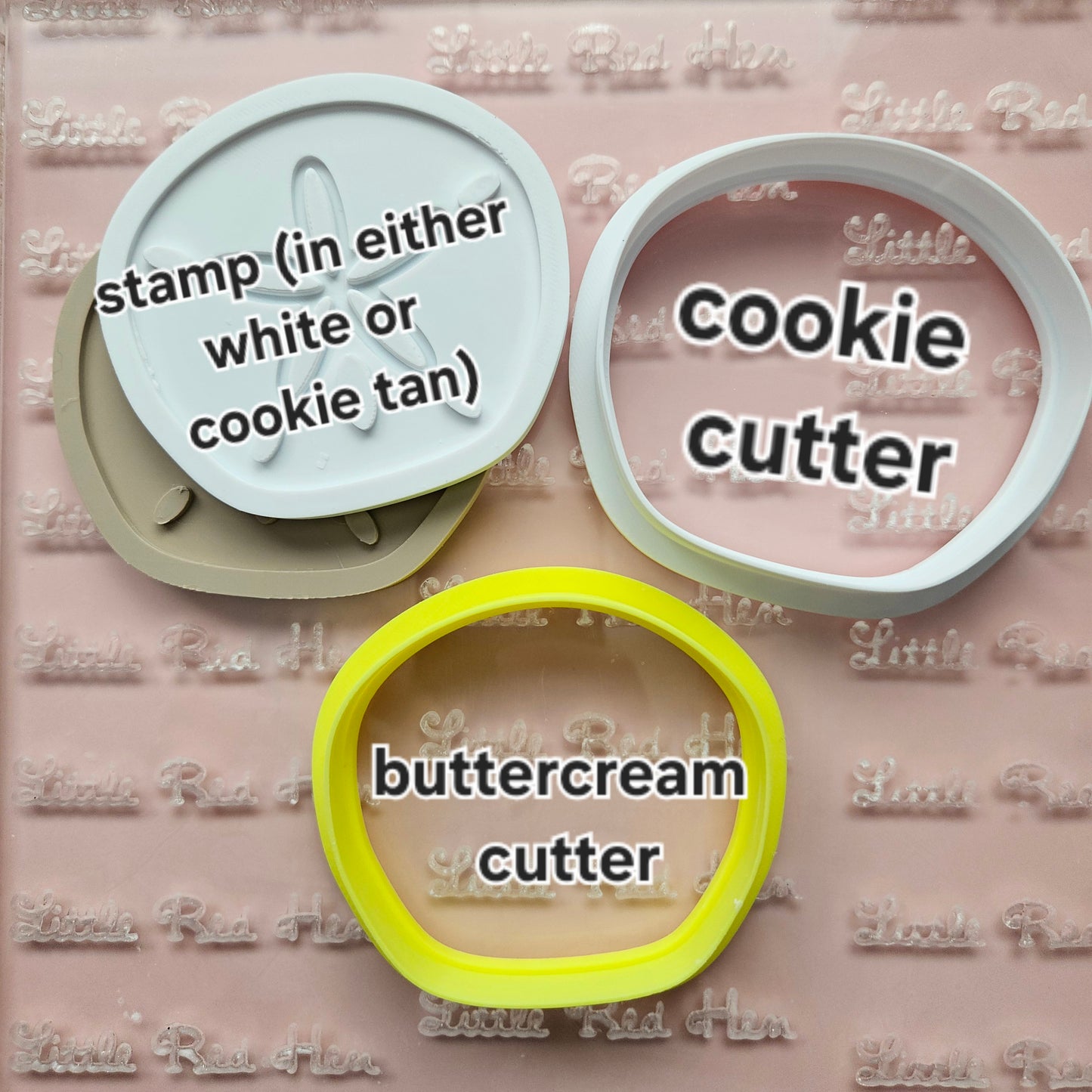 Sand Dollar Fondant and Buttercream Stamp and Cutter Set