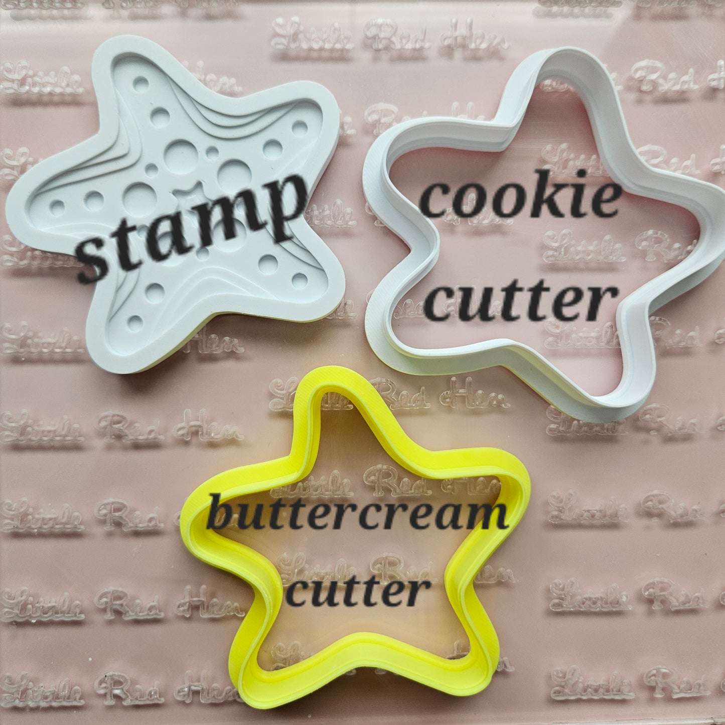 Decorative Starfish Fondant and Buttercream Stamp and Cutter Set