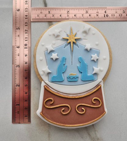 Christmas Tree Snow Globe Fondant and Buttercream Stamp and Cutter Set