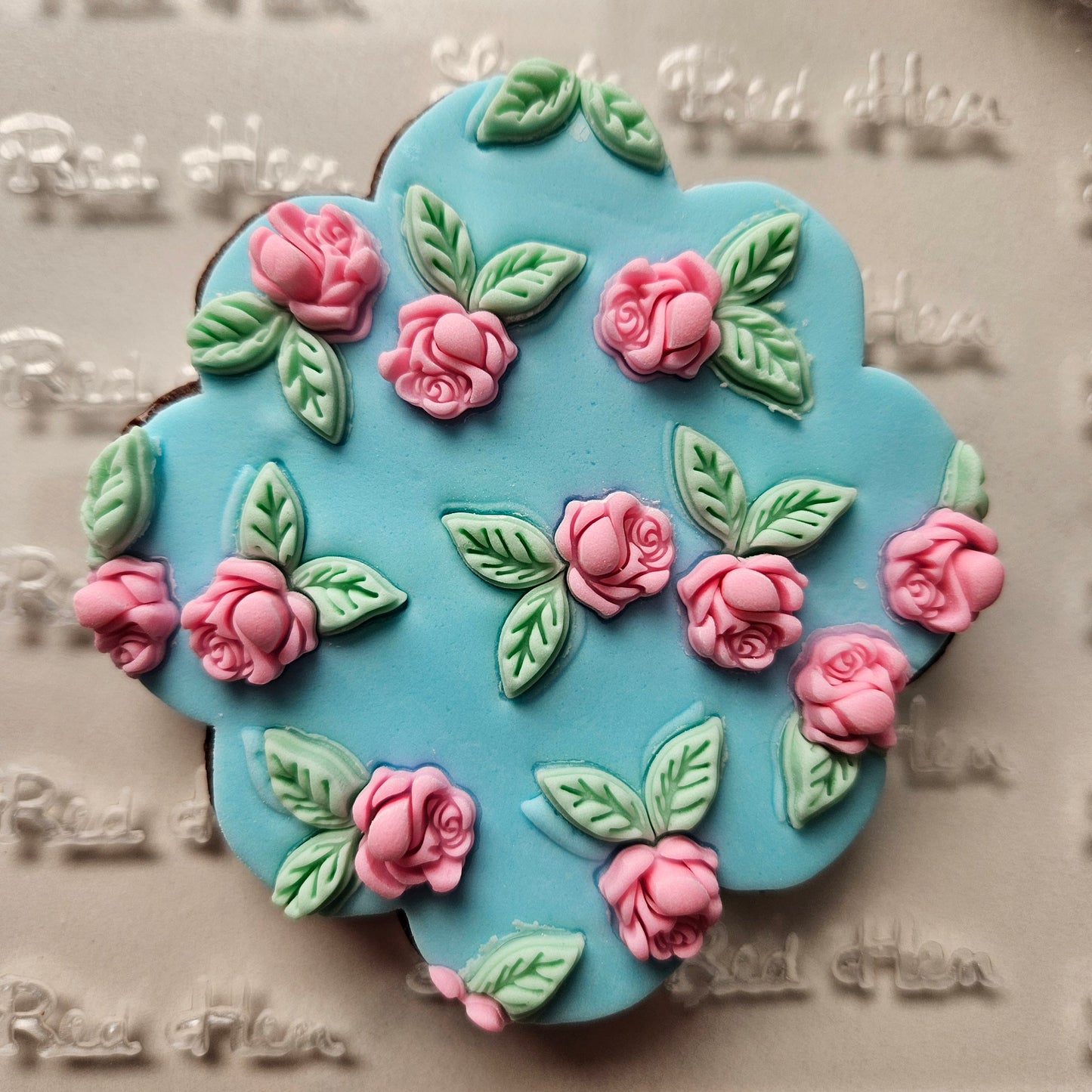 Roses Fondant and Buttercream Stamp Plate and Cutter Set