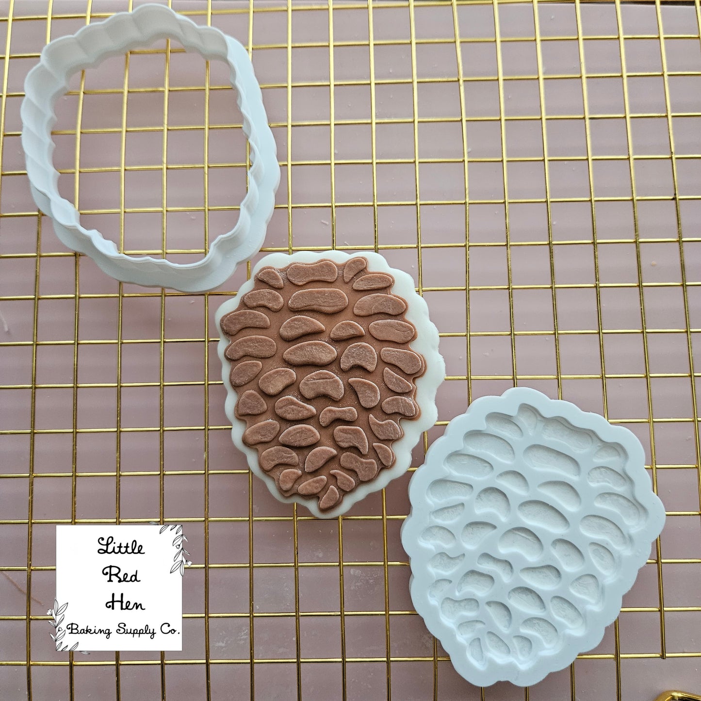 Pinecone Buttercream and Fondant Stamp and Cutter Set