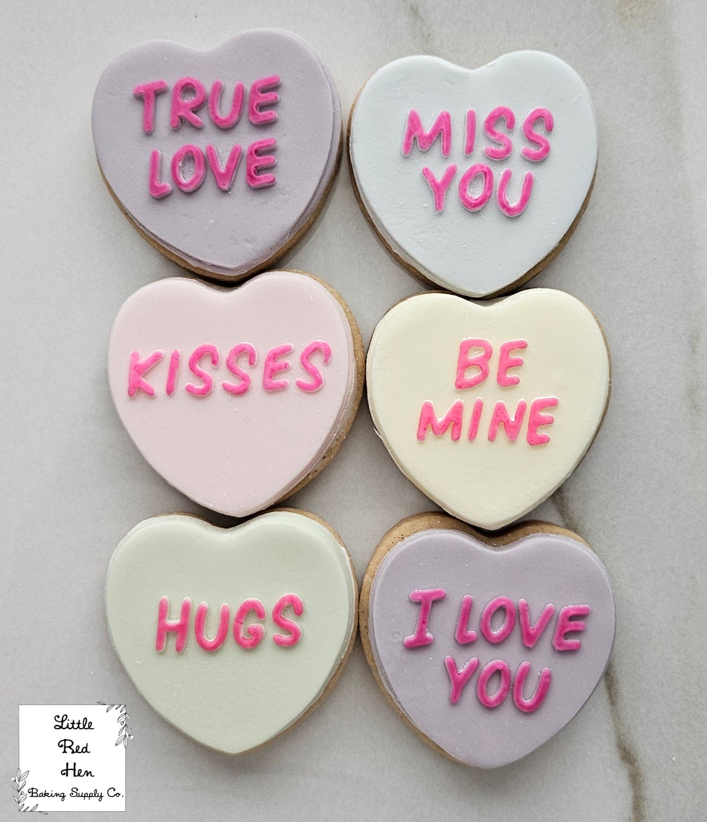 Conversation Hearts Valentine Fondant and Buttercream Stamp and Cutter Set
