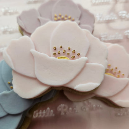 Poppy Blossom Bloom Buttercream Fondant Stamp and Cookie Cutter Set