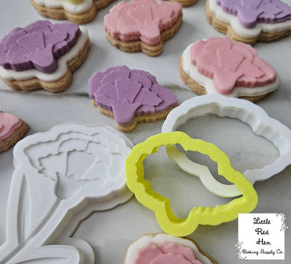 Carnation Flower Fondant and Buttercream Stamp Set -- January Birth Flower