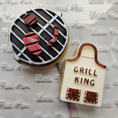 Grill Father's Day Buttercream Fondant Stamp and Cookie Cutter Set