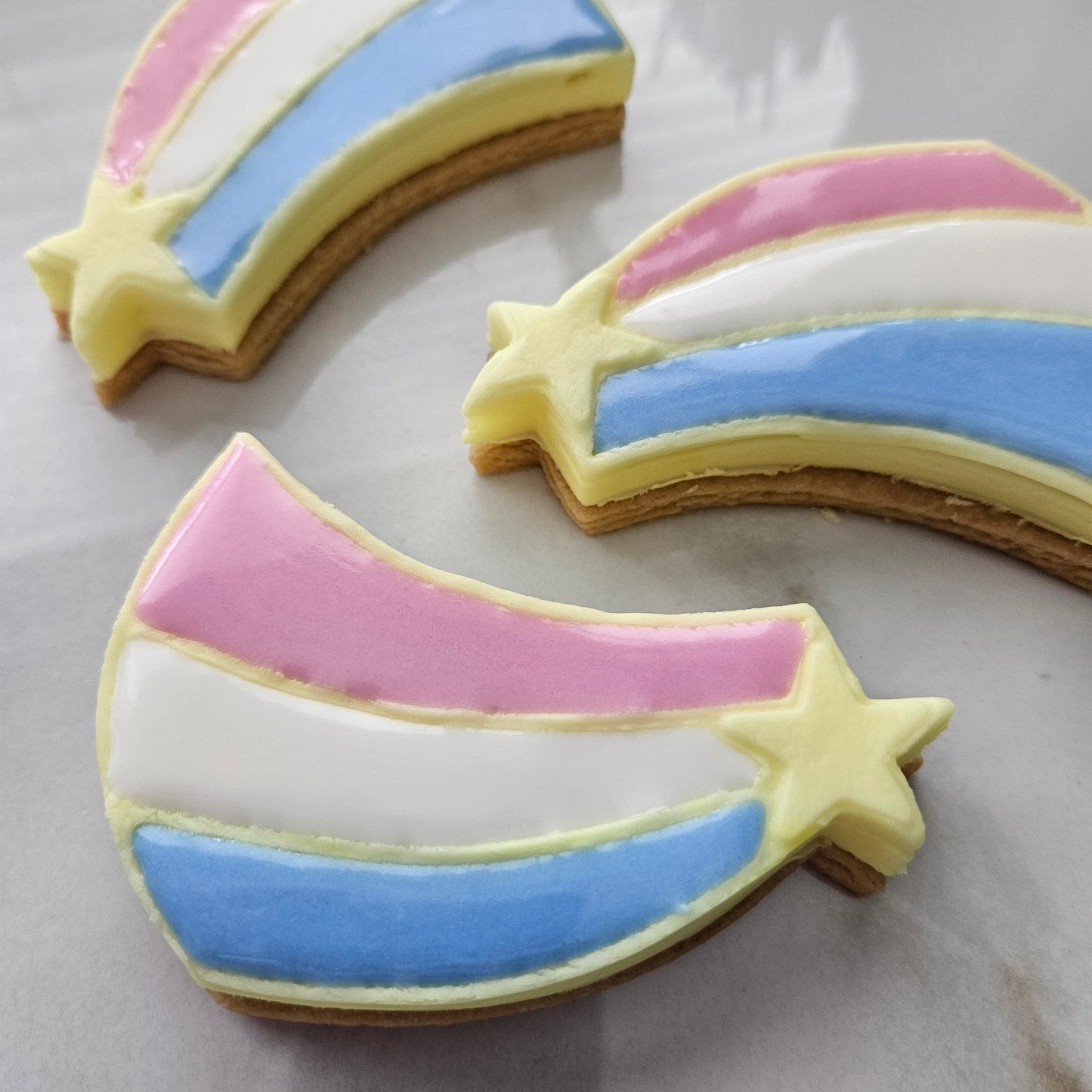 Americana Shooting Star READY TO FLOOD Buttercream Fondant Stamp and Cookie Cutter Set