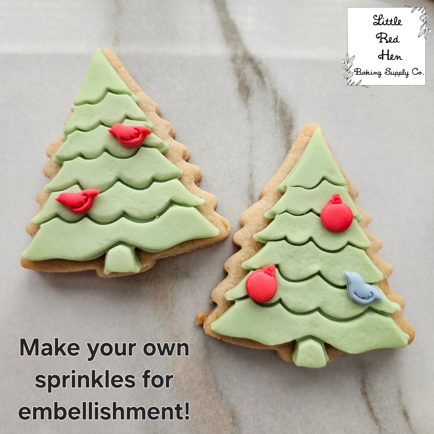 Christmas Tree Fondant and Buttercream Stamp and Cutter Set