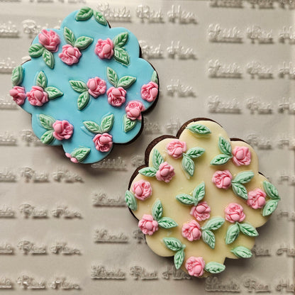 Roses Fondant and Buttercream Stamp Plate and Cutter Set