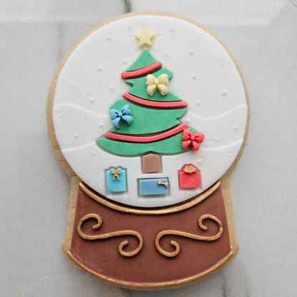 Christmas Tree Snow Globe Fondant and Buttercream Stamp and Cutter Set