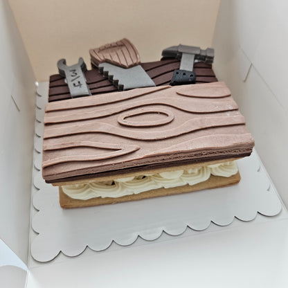 MEGACOOKIE / COOKIE CAKE Toolbox with Tool Set Father's Day Buttercream Fondant Stamp and Cookie Cutter Set
