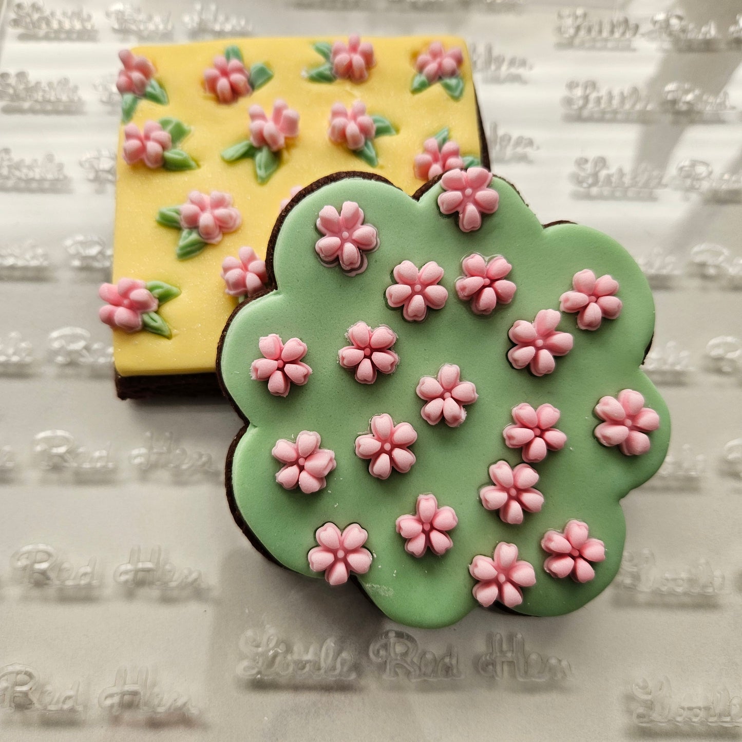 Cherry Blossom Fondant and Buttercream Stamp Plate and Cutter Set
