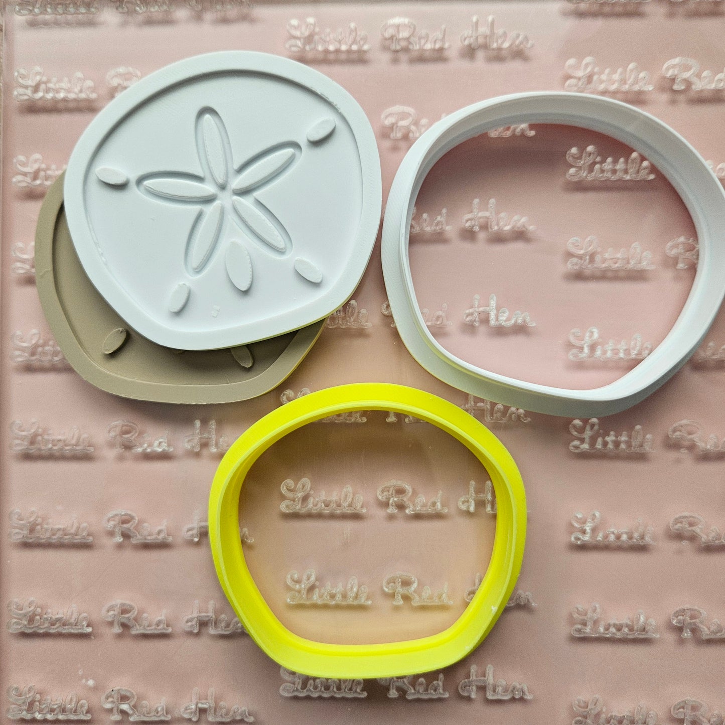 Sand Dollar Fondant and Buttercream Stamp and Cutter Set