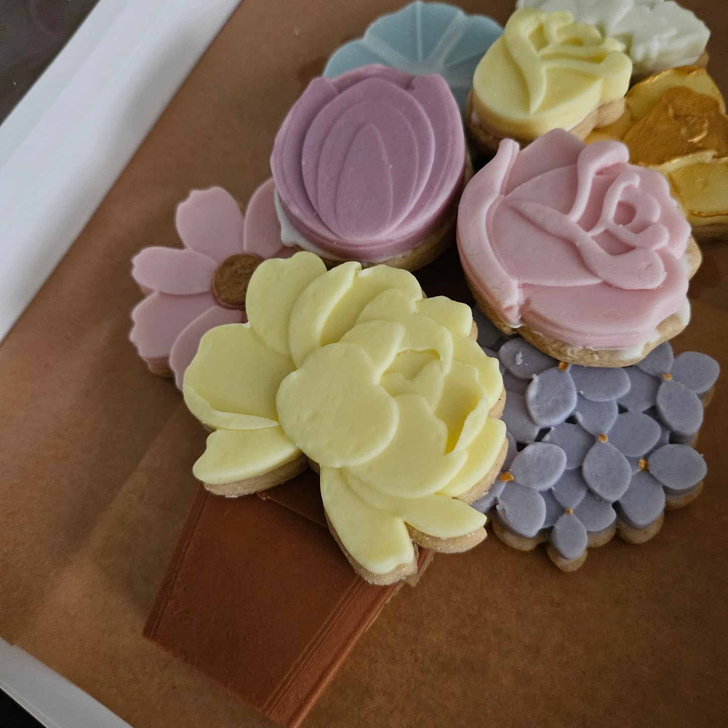Peony Blossom Bloom Buttercream Fondant Stamp and Cookie Cutter Set