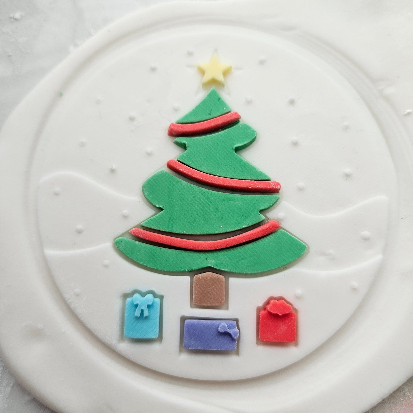 Christmas Tree Snow Globe Fondant and Buttercream Stamp and Cutter Set