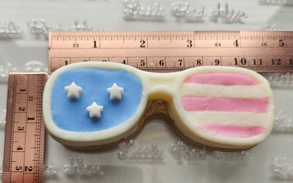 Americana Sunglasses READY TO FLOOD Buttercream Fondant Stamp and Cookie Cutter Set