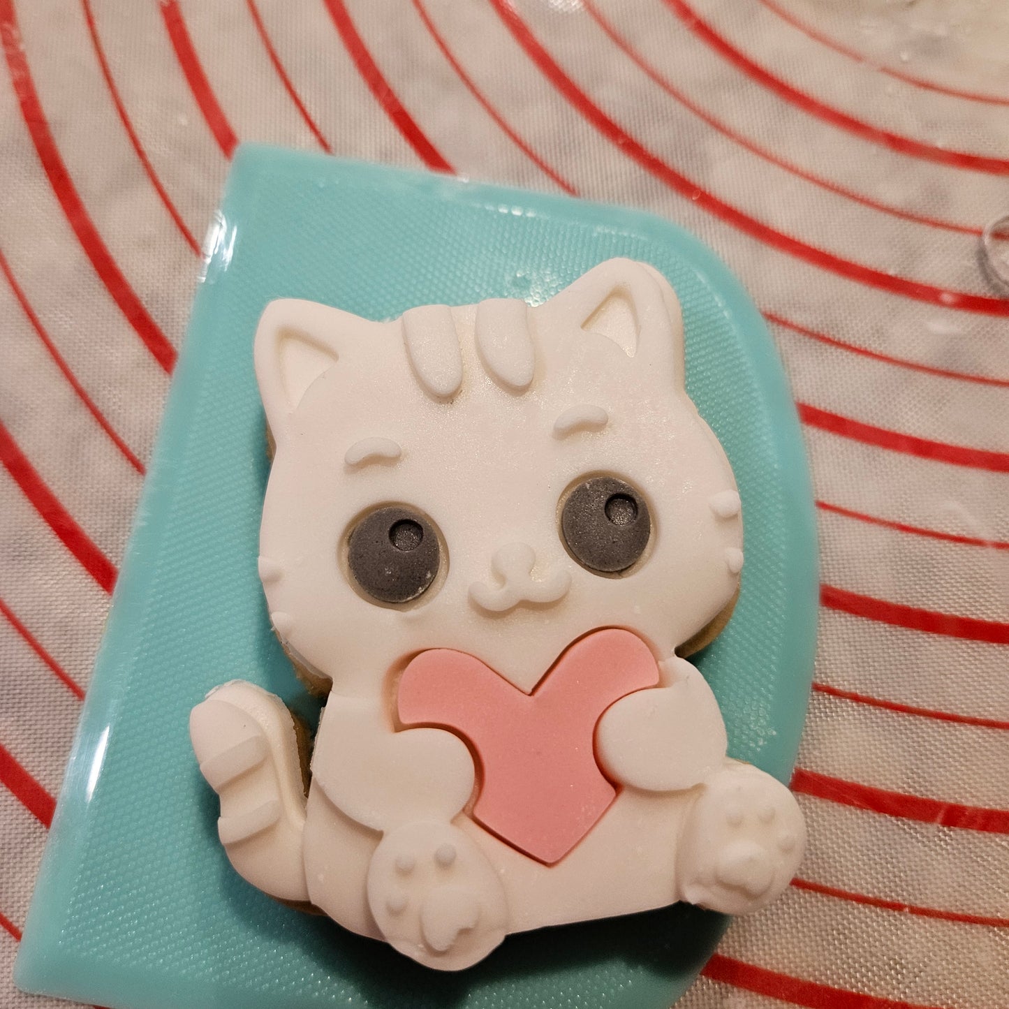 Valentine Cat Fondant and Buttercream Stamp and Cutter Set