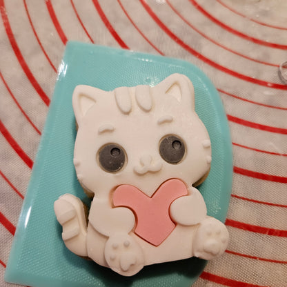 Valentine Cat Fondant and Buttercream Stamp and Cutter Set
