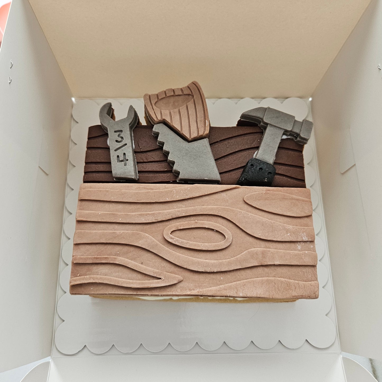 MEGACOOKIE / COOKIE CAKE Toolbox with Tool Set Father's Day Buttercream Fondant Stamp and Cookie Cutter Set