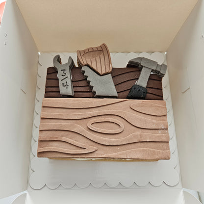 MEGACOOKIE / COOKIE CAKE Toolbox with Tool Set Father's Day Buttercream Fondant Stamp and Cookie Cutter Set