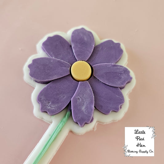 Cosmos Flower Fondant Stamp -- October Birth Flower
