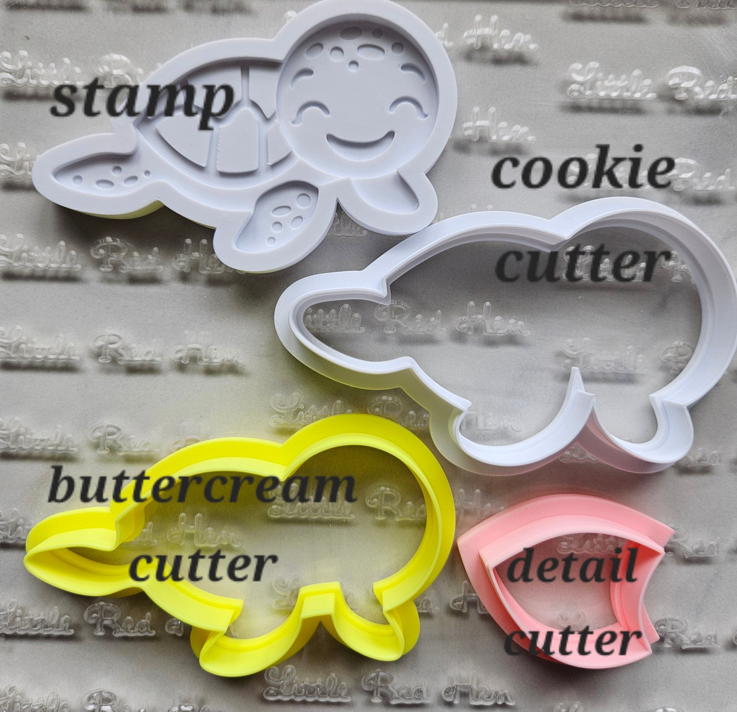 Sea Turtle Fondant and Buttercream Stamp and Cutter Set