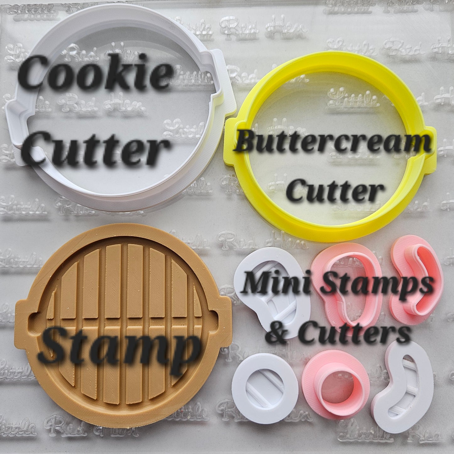 Grill Father's Day Buttercream Fondant Stamp and Cookie Cutter Set