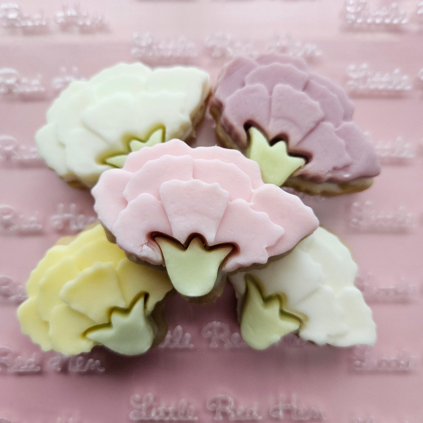 Carnation Blossom Bloom Buttercream Fondant Stamp and Cookie Cutter Set