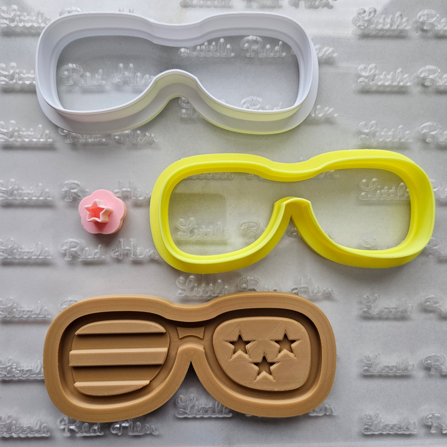 Americana Sunglasses READY TO FLOOD Buttercream Fondant Stamp and Cookie Cutter Set