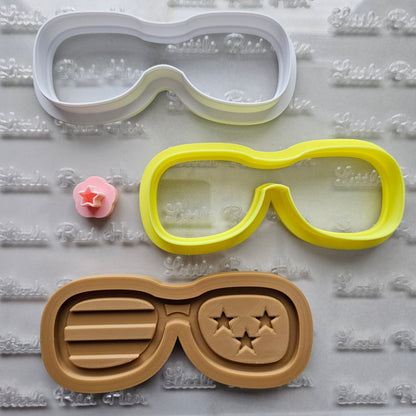 Americana Sunglasses READY TO FLOOD Buttercream Fondant Stamp and Cookie Cutter Set