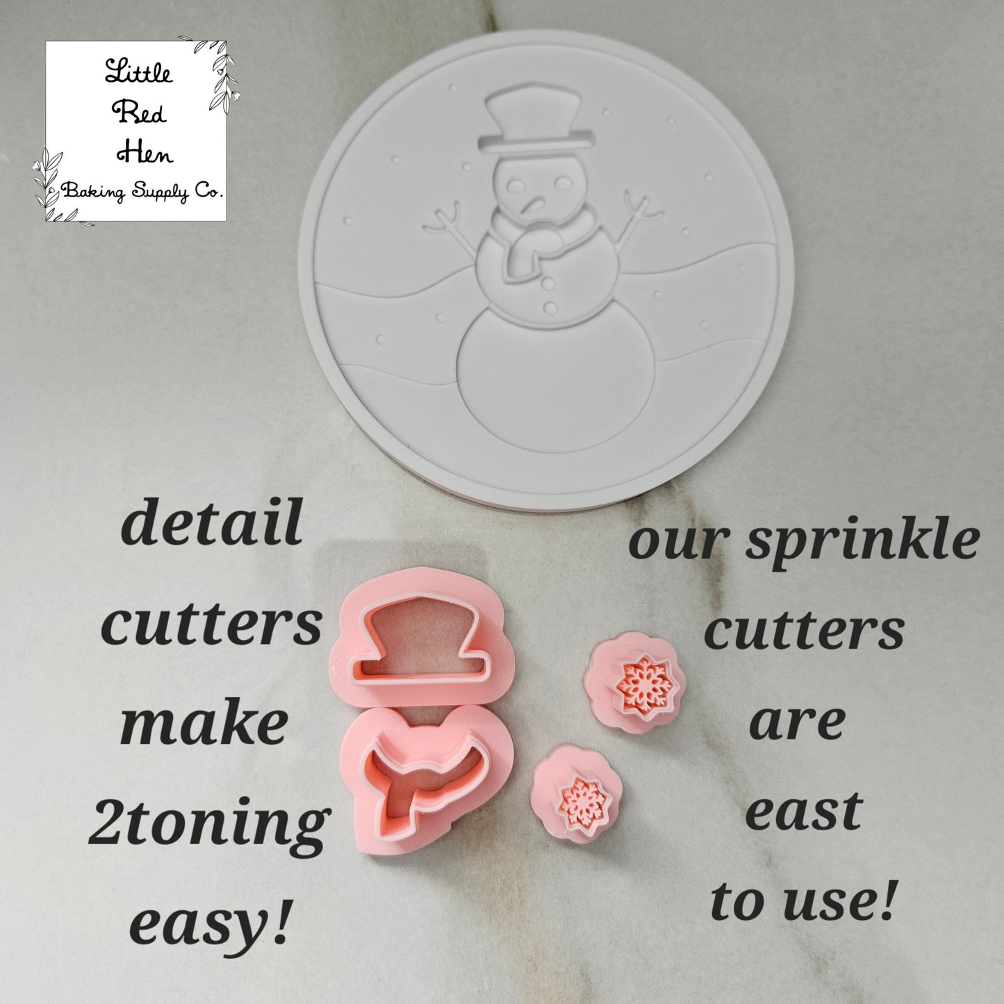 Christmas Tree Snow Globe Fondant and Buttercream Stamp and Cutter Set