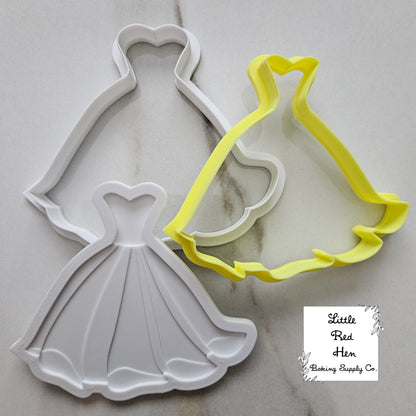 Fairy Tale Dress Fondant Stamp and Cutter Set -- Wedding Collection