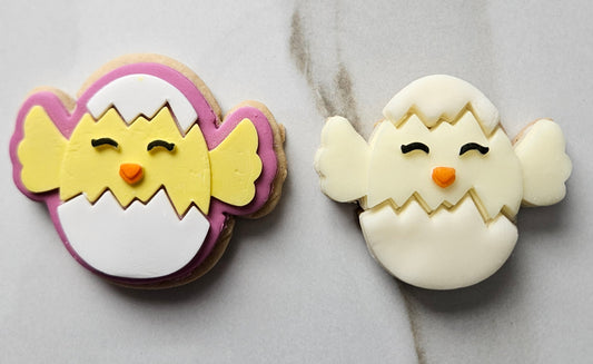 Easter Chick in Egg Fondant and Buttercream Stamp and Cutter Set